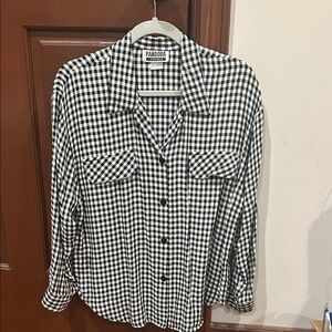 Pandora Women's Black and White Gingham Button Down Shirt L